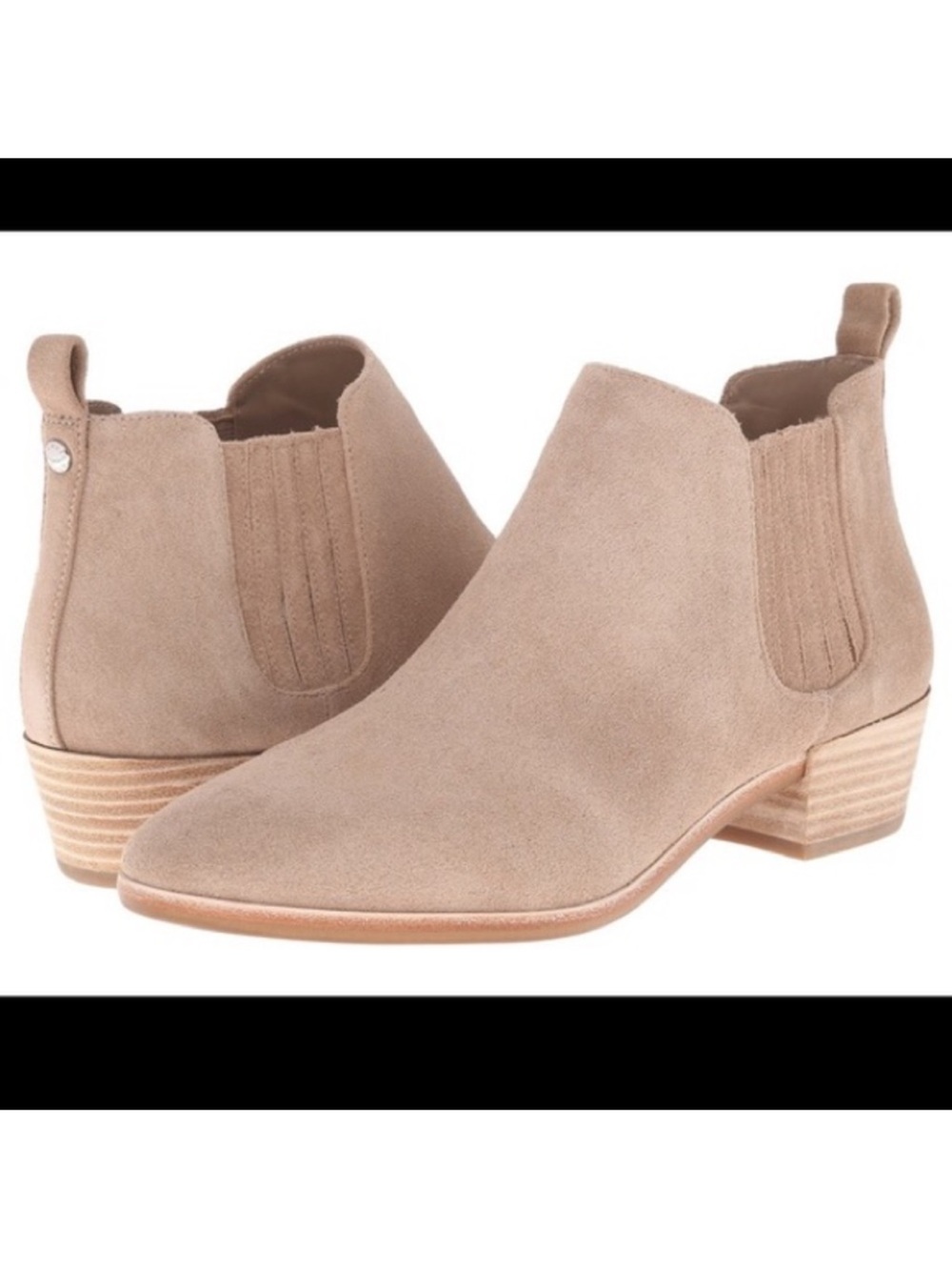 Michael Kors Shaw Suede Leather Chelsea Slip On Ankle Wood Block Heel Boots, 7.5